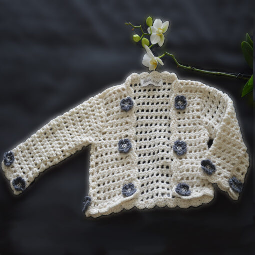 'JESSICA' - CROCHETED BOLERO ORGANIC MERINO  (LIMITED EDITION)