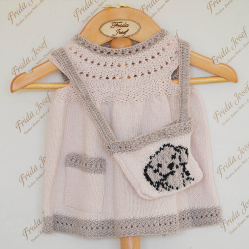 'KLOE' - GIRL'S PURE BABY MERINO DRESS AND MATCHING BAG