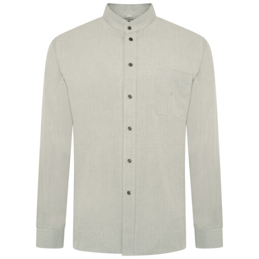 MEN'S ORGANIC COTTON GRANDAD COLLAR SHIRT - Image 2