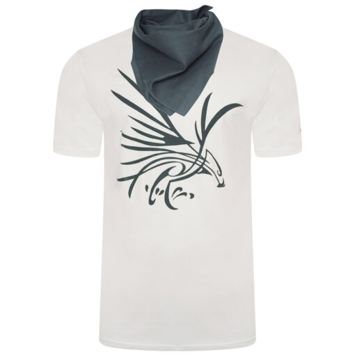 MEN'S WHITE ORGANIC SLIM FIT T-SHIRT WITH BANDANA - Image 2