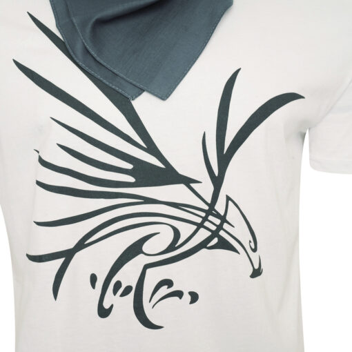 MEN'S WHITE ORGANIC SLIM FIT T-SHIRT WITH BANDANA - Image 3