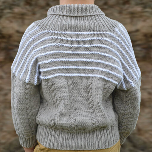 'RICKY' - BOY’S SHAWL COLLAR DOUBLE BREASTED ORGANIC CARDIGAN - Image 3