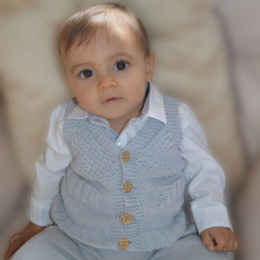 'ANTHONY' - BOY'S SLEEVELESS ORGANIC COTTON CARDIGAN