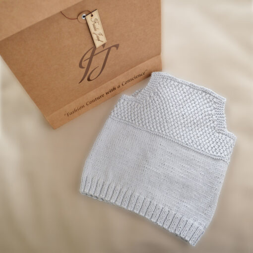 'ANTHONY' - BOY'S SLEEVELESS ORGANIC COTTON CARDIGAN - Image 3