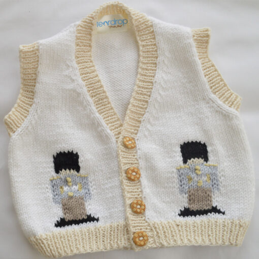 'FRANKIE' - BOY'S SLEEVELESS TOY SOLDIER ORGANIC COTTON CARDIGAN - Image 2