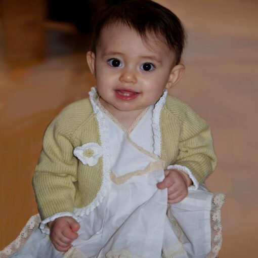 'EVIE' ORGANIC COTTON GIRL'S BOLERO - MAIZE