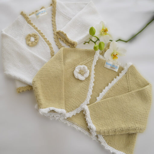 'EVIE' ORGANIC COTTON GIRL'S BOLERO - MAIZE - Image 2