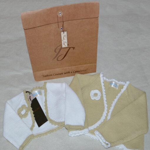 'EVIE' ORGANIC COTTON GIRL'S BOLERO - MAIZE - Image 3