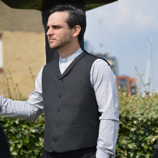 MENS 100% BRITISH WOOL SHAWL NECK WAISTCOAT